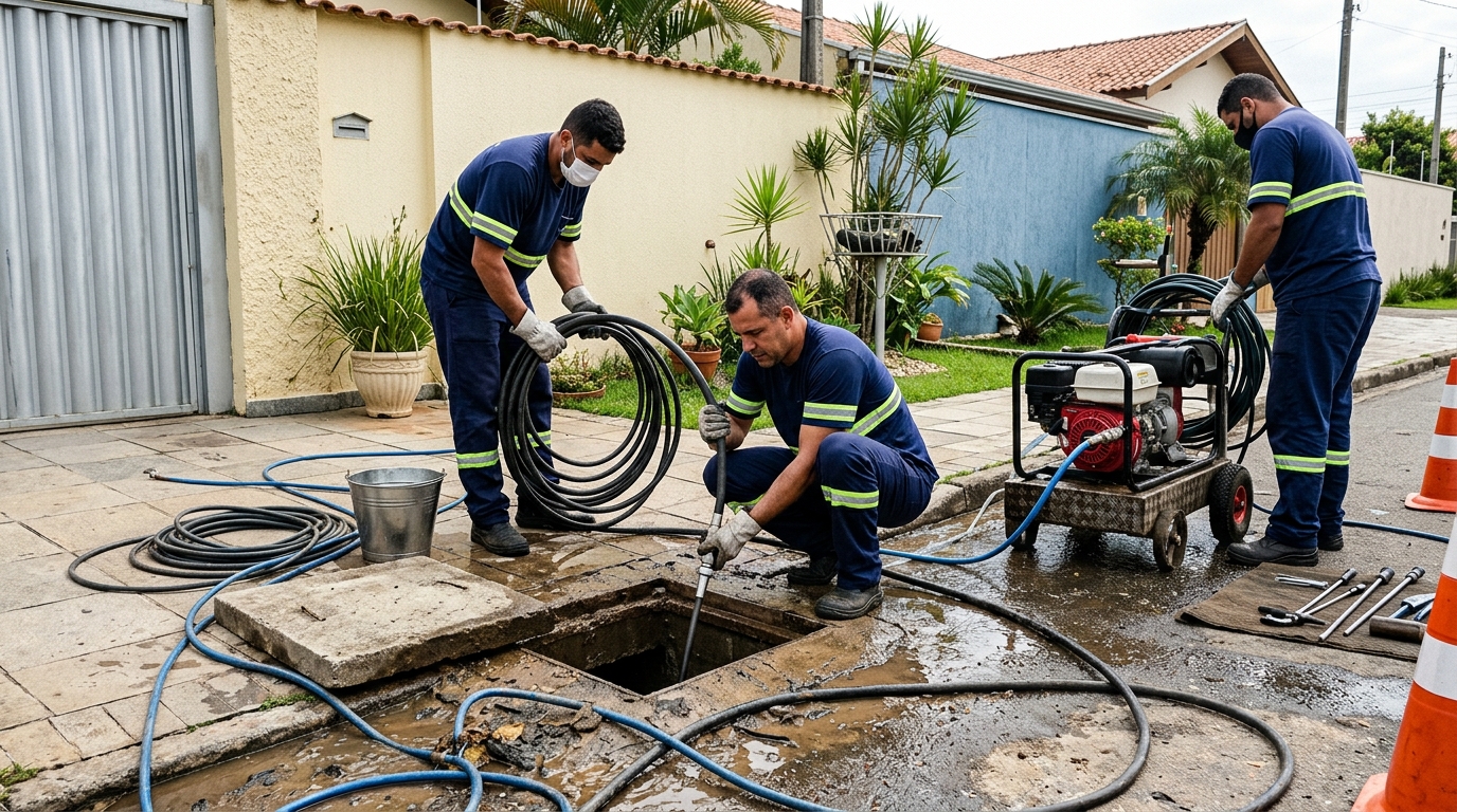 Desentupimento de esgoto residencial em Fortaleza-CE